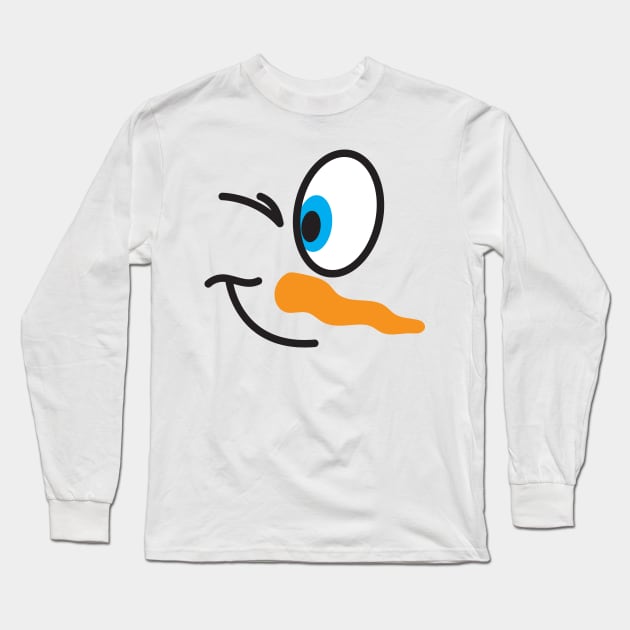 snowman face Long Sleeve T-Shirt by MZeeDesigns